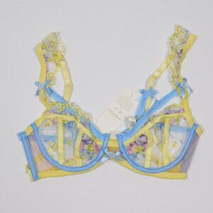 For Love And Lemons Embroidered Underwire Bra S NWT (6125)